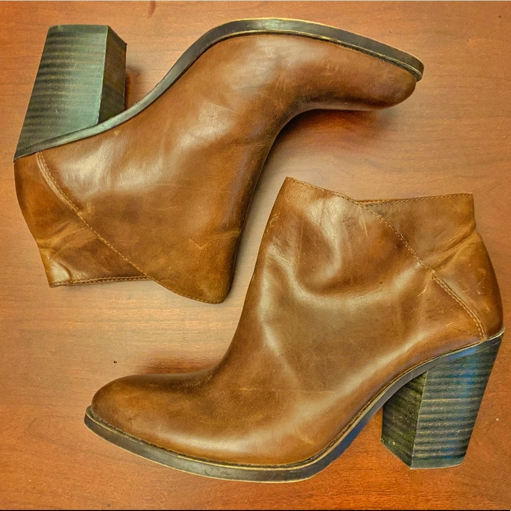 RARE - Lucky Brand Brown Leather Booties 9.5